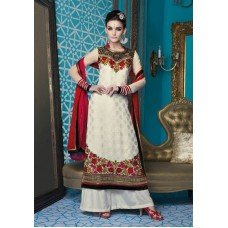 M16003 MEHAK WHITE & RED GEORGETTE PARTY WEAR SUIT 